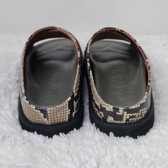 New leather Ganni Snakeskin slide sz 37 / 6.5 - Picture 7 of 11